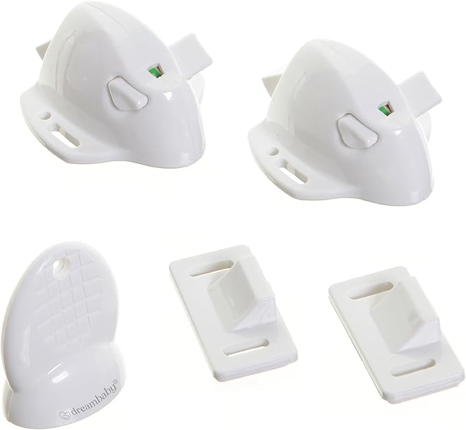 Dreambaby White Adhesive Mag 2 Locks, 1 Key (L856)