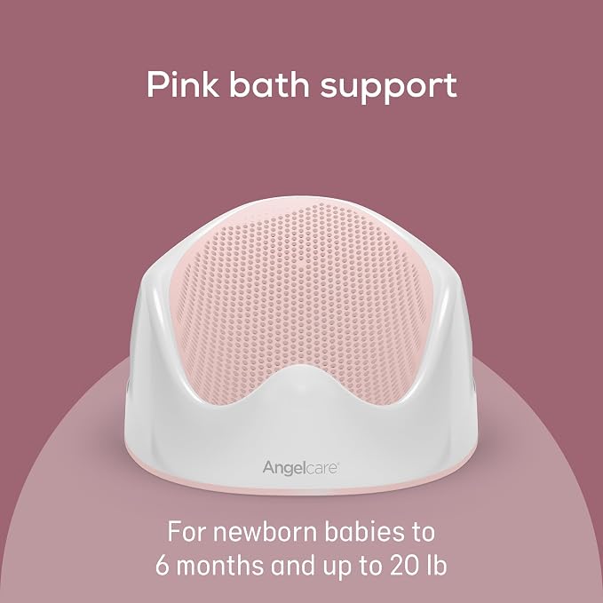 Angelcare Baby Bath Support (Pink) | Ideal for Babies Less Than 6 Months Old (Pack of 2)