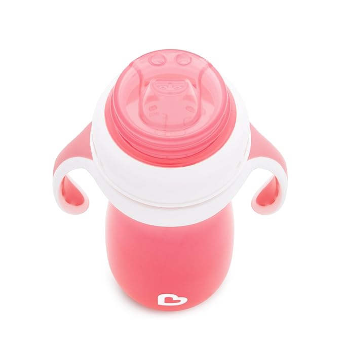 Munchkin Gentle Transition Baby Sippy Cup, Baby's First Sippy - Helps Babies & Toddlers Transitioning from Bottles to Cups, Spill Proof, 9 Months & Up, 10 Ounce, Pink
