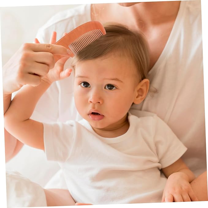 Kisangel 5sets Newborn Hair Brush and Wooden Comb Ergonomic Brush for Gentle Scalp Massage Care Set