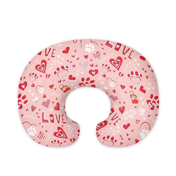 Red Love Nursing Pillow Cover Breast Feeding Pillow Support Positioner Lounger Slipcover for Baby Boy Girl Newborn Infant Valentine's Day