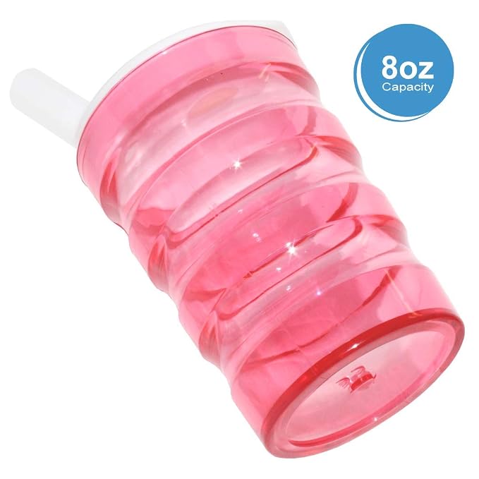 Rehabilitation Advantage 8oz Long Spout Feeding Cup, Red, Set of 2
