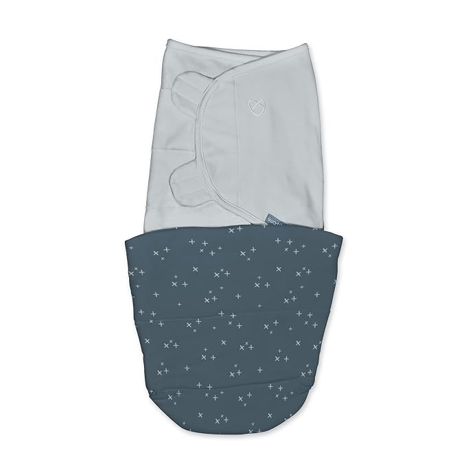 SwaddleMe by Ingenuity All Season Baby Swaddle, 2 Quick Flip Layers to Change from 1.0 to 2.5 TOG, Size 0-3 Months, 7-14 Pounds - Tiny Tiles