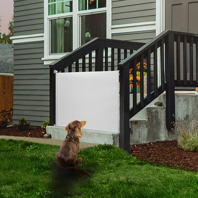 EasyBaby Extra Wide and Extra Tall Retractable Baby Gate Extends up to 71" Wide, 39.3" (100cm) Tall, White/Pet Retractable Gates for Stairs, Doorways, Hallways, Indoor and Outdoor
