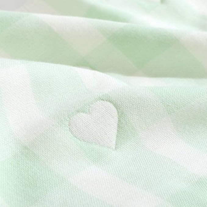 Baby Crib Blanket for Boys and Girls 3 Layer Muslin Cotton Bed Blanket with Lovely Heart Pattern Soft Children Checkered Bedding Breathable and Skin-Friendly