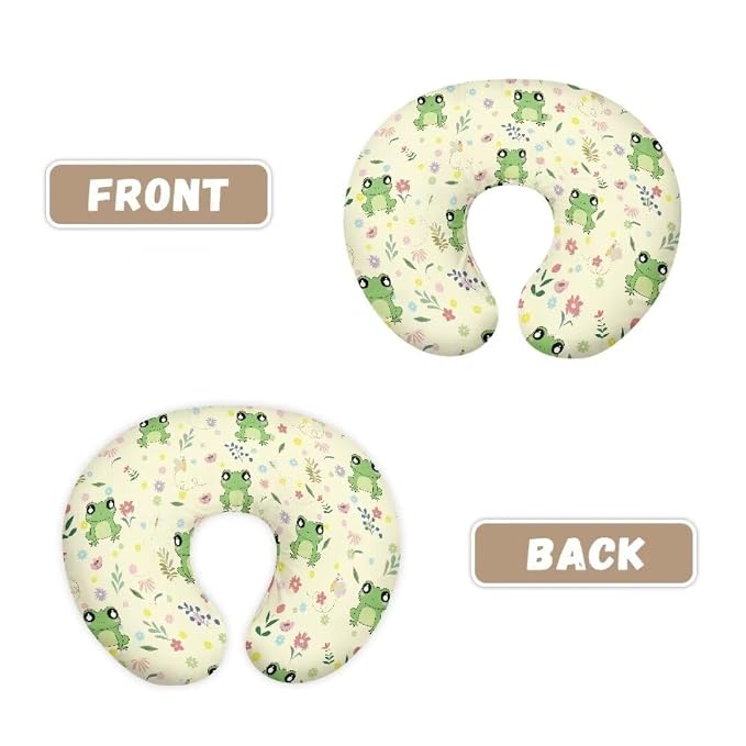 Stretchy Neutral Breastfeeding Pillow Cover Fit Standard Nursing Pillows,Ultra Soft and Cozy Frog Leaf Nursing Pillow Slipcovers
