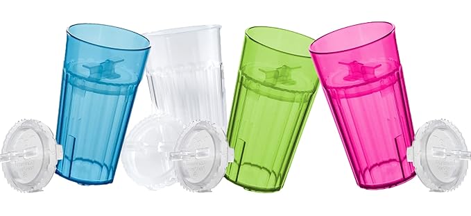 Reflo Smart Cup Bundle (Assorted 4 Colors) Open Mouth Transition Cup for Baby-Led Weaning, Montessori-Inspired Design, Slow-Spill Flow-Control, Made in USA, BPA-Free, E-Guide via QR Code