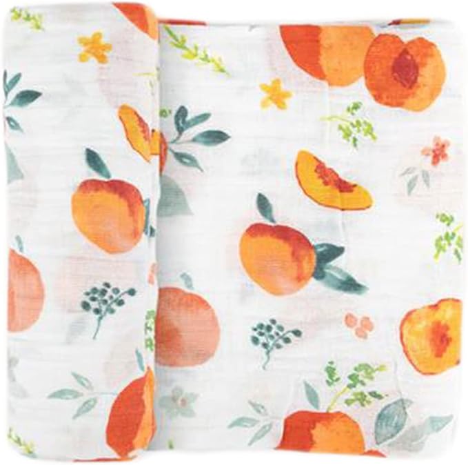 Little Unicorn Premium Cotton Swaddle Baby Blanket | Breathable Fabric | for swaddling, Play, Nursing & More (Georgia Peach)