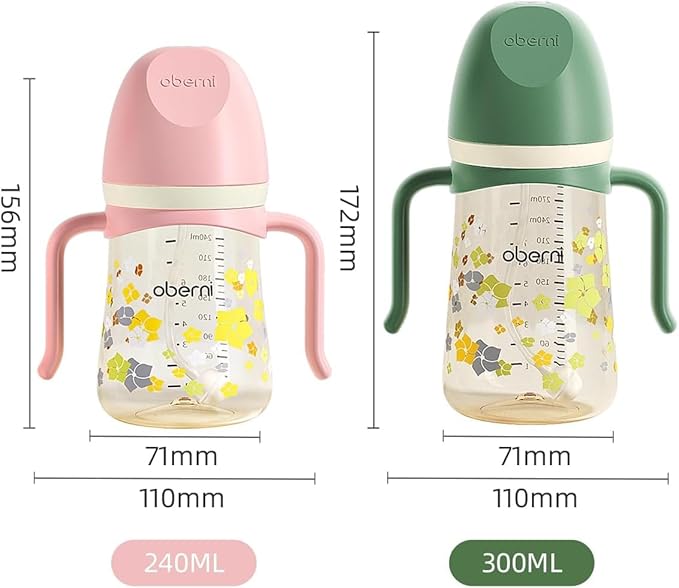 Oberni Baby Sippy Cup 240ml/8oz, Toddler Water Drinking Bottle with Non-Spill Valved Spout for 6+ Months, Orange/1Pack