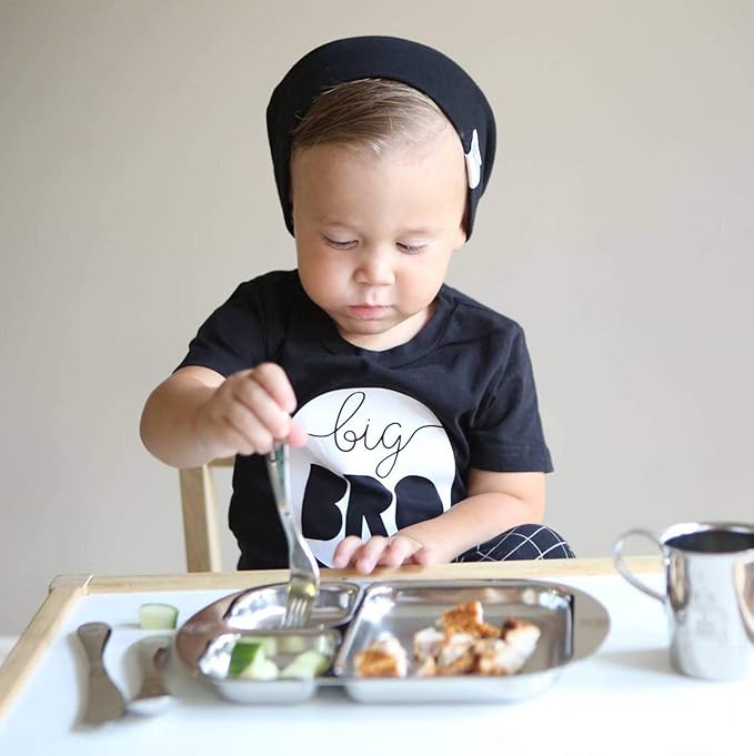 Kids Stainless Steel Utensil Set | Premium #304 (18/8) | Robot Design | 5-piece Set: 2 Spoons, 2 Forks, & 1 Butter Knife | Safe & Durable for Toddlers and Children | by Kiddobloom