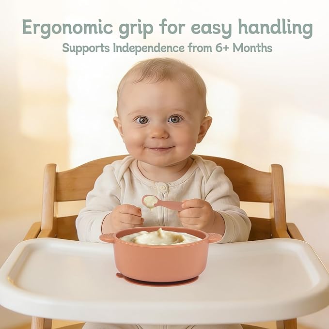 Eascrozn Baby Spoons Set, 6 Pack Silicone Baby Spoon Self Feeding 6+ Months, First Stage Baby Led Weaning Supplies, Boil and Dishwasher Safe
