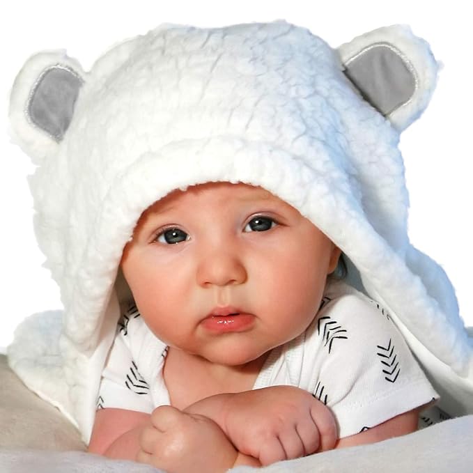 Jam Naturals-Cute Bear Organic Newborn Swaddle Wrap-Gender Neutral Soft Baby Blanket, Newborn Baby Registry Gift(Grey 0-3m)
