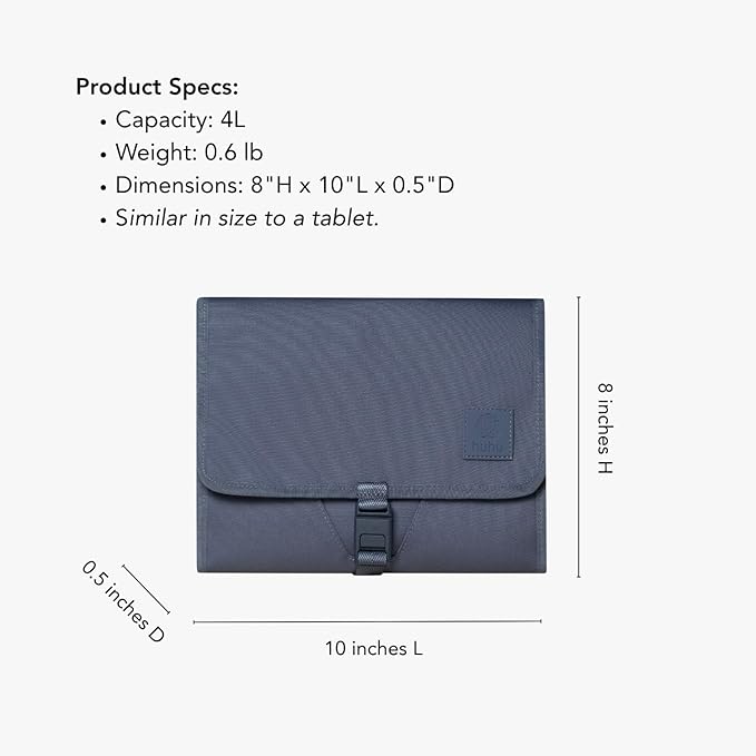 Huhu Baby Changing Wallet ??Compact, Portable Diaper Changing Pad for Travel ??Easy to Clean, Foldable Changing Mat ??Must Have Diaper Bag Accessory for New Parents (Dusky Blue)