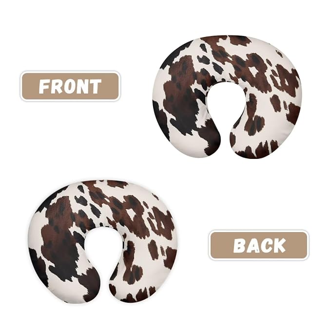 Brown Cow Print Newborn Nursing Pillow Support Case Stain Resistant Skin-Friendly Replacement Nursing Pillow Cover for Bottle and Breastfeeding, New Parents Gift