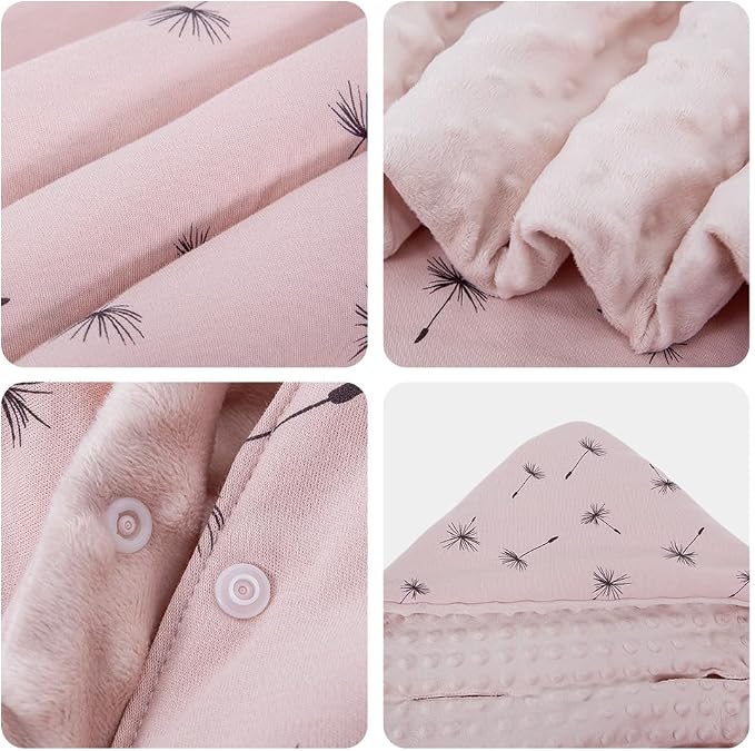 HOUSBAY Baby Blanket Newborn Blanket with Hooded Windproof Go Outside Warm Portable Swaddle Wrap in Basket Baby Safety Seats (Light Pink)
