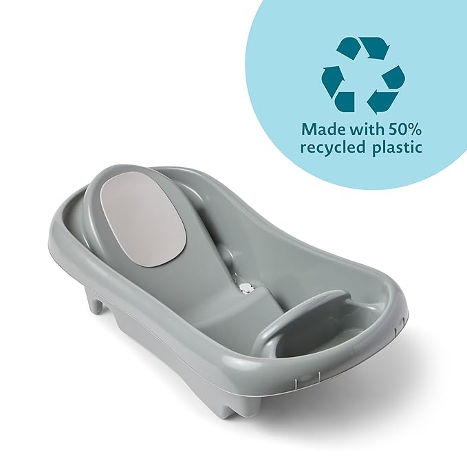The First Years Renewed Baby Bath Tub - Newborn to Toddler 3-in-1 Baby Tub with Removable Sling - Made with 50% Recycled Material - 0 to 25 LBs