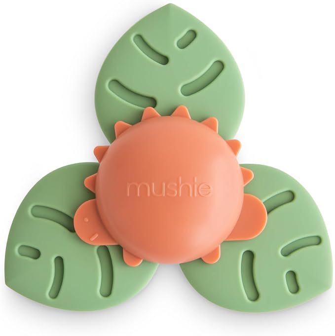 mushie Dino Suction Spinner Toy | Toddler Sensory Toys for Bath & Play