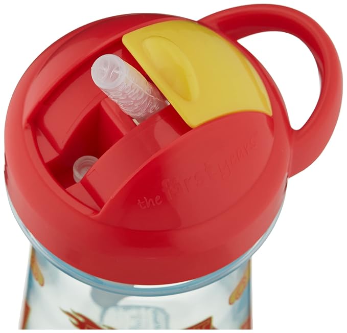 The First Years Sippy Cup, Disney/Pixar Cars, 10 Ounce | Straw Design | Flip Top | For Toddlers | Pack of 2