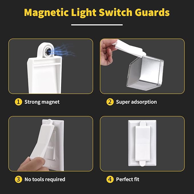 Child Proof Switch Cover and Guard - Light Switch Blocker and Lock (White, 1 Piece)