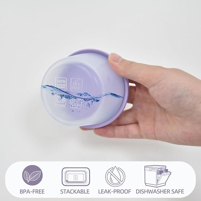 Silicone Food Storage Containers with Lids Reusable Snack Containers 4 oz Bento Lunch Snack Box for Kids & Adults - for Office, Home, Kitchen - BPA FREE - Dishwasher & Freezer Safe 4 Pack
