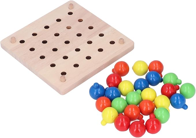 DAREBUDA Colorful Button Art Toy, Mosaic Pegboard Mushroom Nail Puzzle for Kids, Educational Color Matching Activity Board with Smooth Edges for Toddlers and Preschoolers