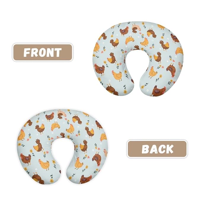 Cute Chicken Nursing Pillow Cover Ultra Soft Comfortable Newborn Nursing Pillow Case Washable and Easy to Clean