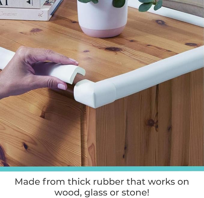 Toddleroo by North States - Foam Edge Protector Roll for Baby Proofing: Furniture Edge Safety Bumpers - 79 Inch Roll of Padding - White (Pack of 2)