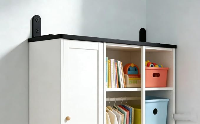 Furniture Anchors Securing 400lbs,Wall Anchor Earthquake Straps Prevent Baby Pet from Falling Furniture (Black, 1.6 in)