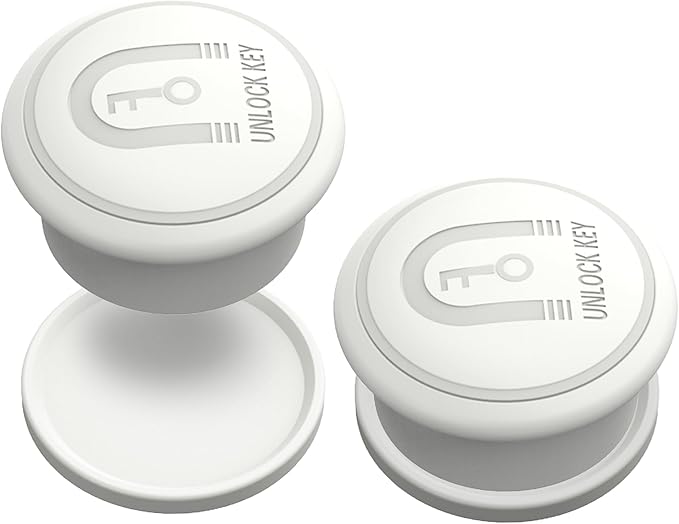 Magnetic Cabinet Locks Key, Extra Magnet(2 Pack), Universal Replacement Keys for Baby Safety Magnetic Drawer Locks or Latch, 2 Key Holders Included