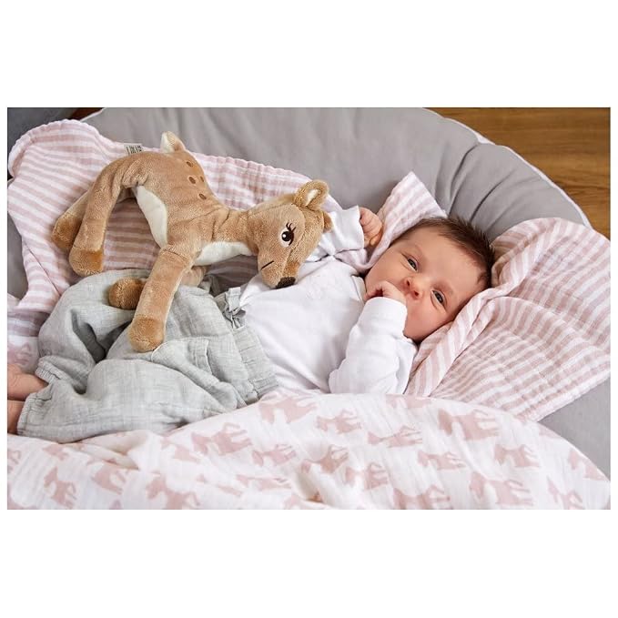 LSSIG Baby Blanket Set of 3 Cotton 80 x 80 cm Swaddle & Burp Blanket L Garden Explorer Boys