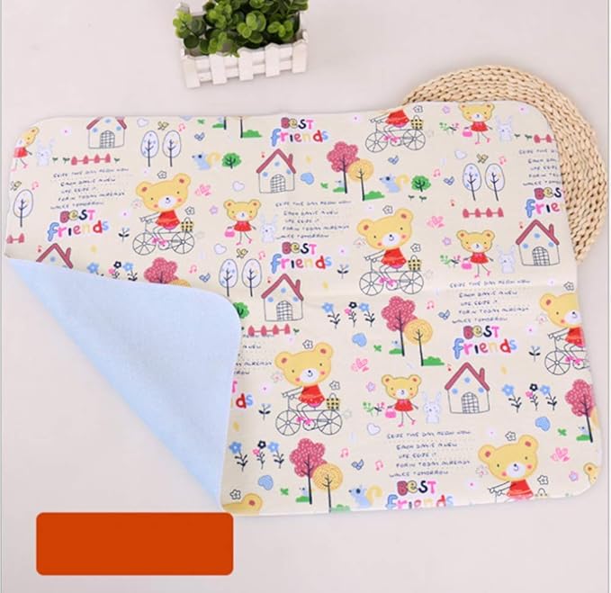 4pcs Pack Monvecle Baby Infant Cotton Waterproof Changing Pads Washable Resuable Diapers Liners Mats Small 18"x12"