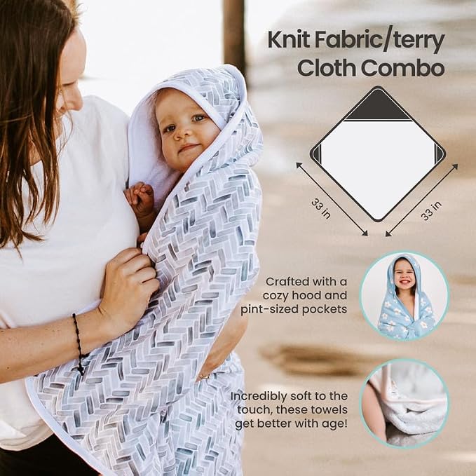 Copper Pearl Hooded Bath Towels Premium Knit/Terry Cloth Baby Towels with Hood, Pockets, and Cool Designs - Great to Gift and Make Bath Time Fun - Baby Bath Towel, Dream