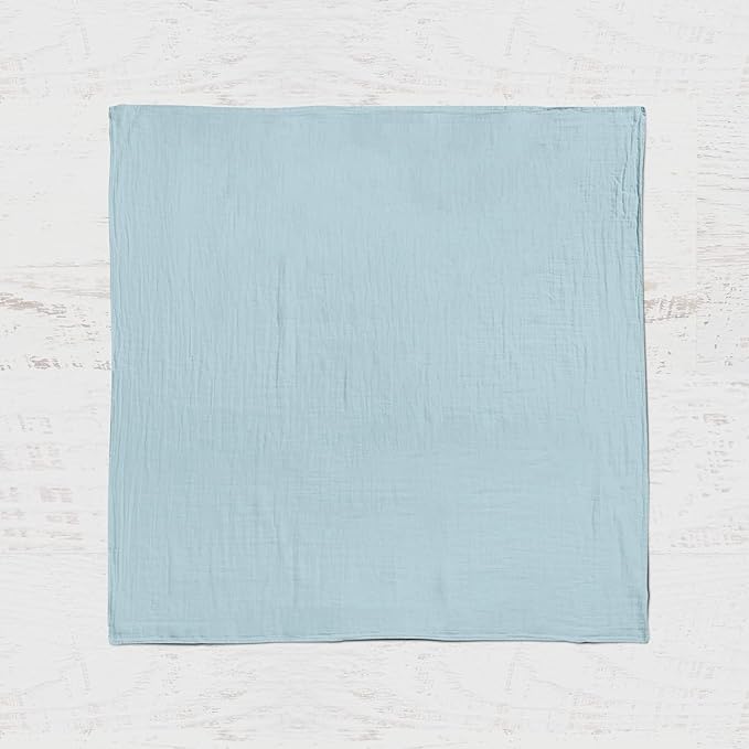 Goobie Baby Organic Muslin Swaddle Blanket, 100% Certified Organic Cotton, Ultra Soft & Breathable, Oversized 47X47 Inches for Easy Swaddling, Multi-Use Blanket for Nursing & More (Sea Glass)