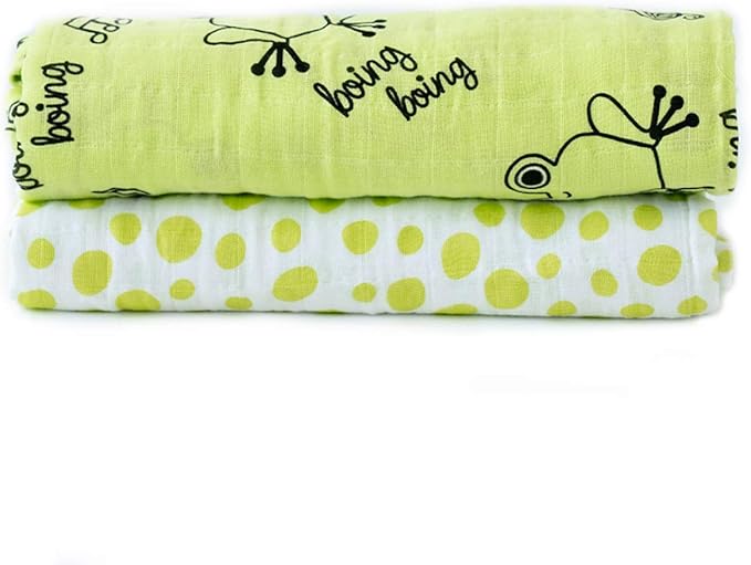 Milk&Moo Cacha Baby Swaddle Blanket, 100% Cotton, Muslin Swaddle Blankets, Ultra Soft, Breathable, Lightweight, Set of 2 Muslin Blanket for Boys and Girls Made in Turkiye