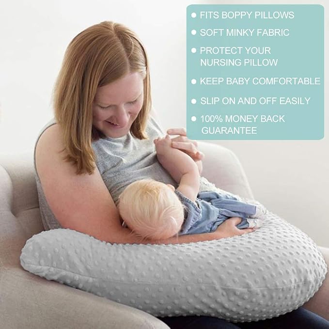 Owlowla Minky Nursing Pillow Cover, Breastfeeding Pillow Slipcover Fits Nursing Pillow for Baby Boy Girl(Floral)