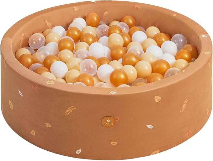 Foam Ball Pit 35.4"x 11.8" for Toddlers and Kids,Round Ball Pool Indoor Outdoor Baby Playpen,Ideal Gift for Infants,Balls not Included - Autumn Leaves