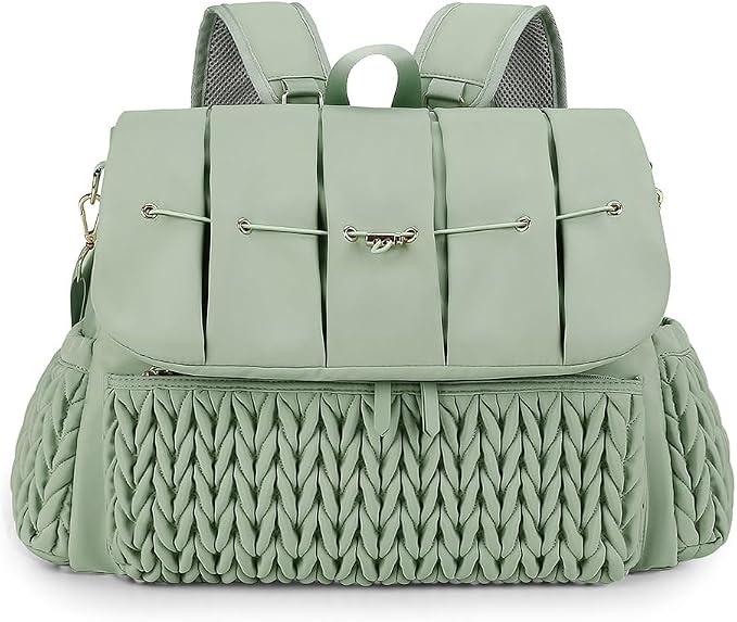 SONARIN Convertible Diaper Bag Backpack Waterproof Nappy Changing Bag Travel Mummy Bag with Changing Pad & Shoulder Strap(Green)