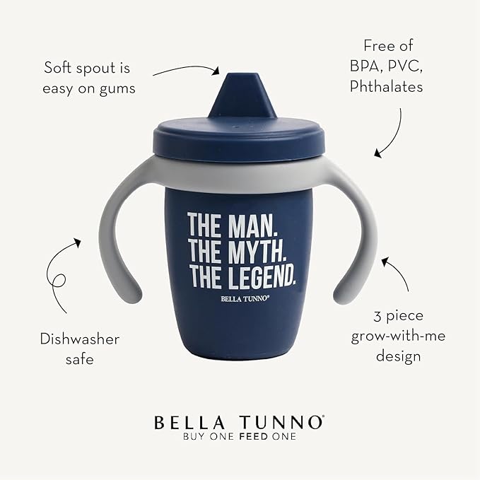 Bella Tunno Happy Sippy Cup - Transition Sippy Cups for Baby 6 Months and Older with Removable Handles and Non-Toxic, BPA Free Silicone, Hello Sunshine, 8 oz