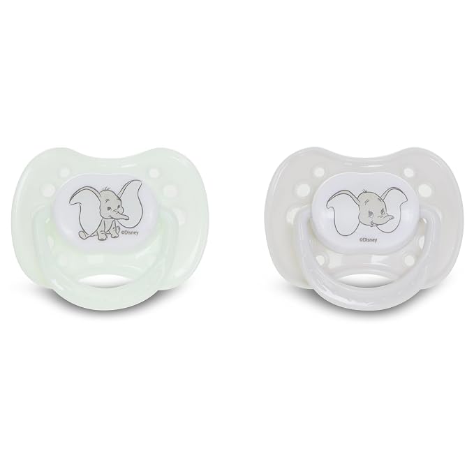 Disney Baby Bottles and Pacifiers Set – 2 Hourglass-Shaped 11oz Bottles + 2 Orthodontic Pacifiers – Officially Licensed Mickey, Minnie, Pooh & Dumbo Designs – BPA-Free Feeding Gift Set