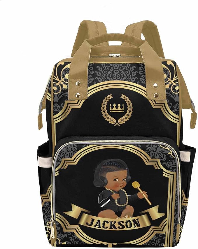 M YESCUSTOM Custom Diaper Bag Personalized Name Baby Bag Customized Mommy Bag Backpack for Men Women