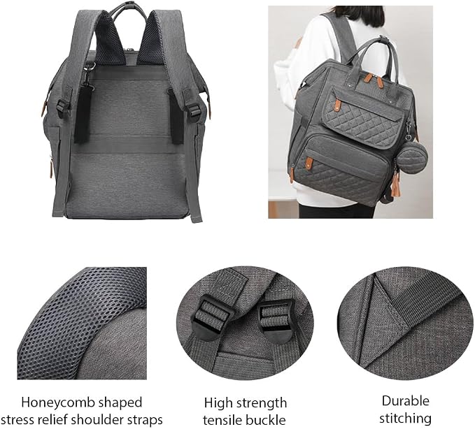 Baby Diaper Bag Backpack - Waterproof Diaper Bag with Changing Pad, Pacifier Case, Bottle holder & Stroller Straps, Multifunctional Diaper Bag (Explorer-Midnight Black)