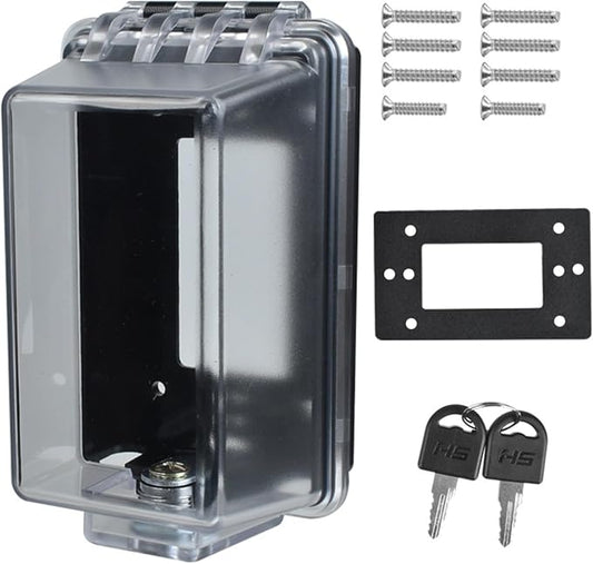 Baby Safety Outlet Cover Box-Key Lock for Much Better Toddler Proofing,Easier Operation,Simple 4 Step Install with Included Screws,Suitable for all Standard Electrical Outlets and Wall Switch