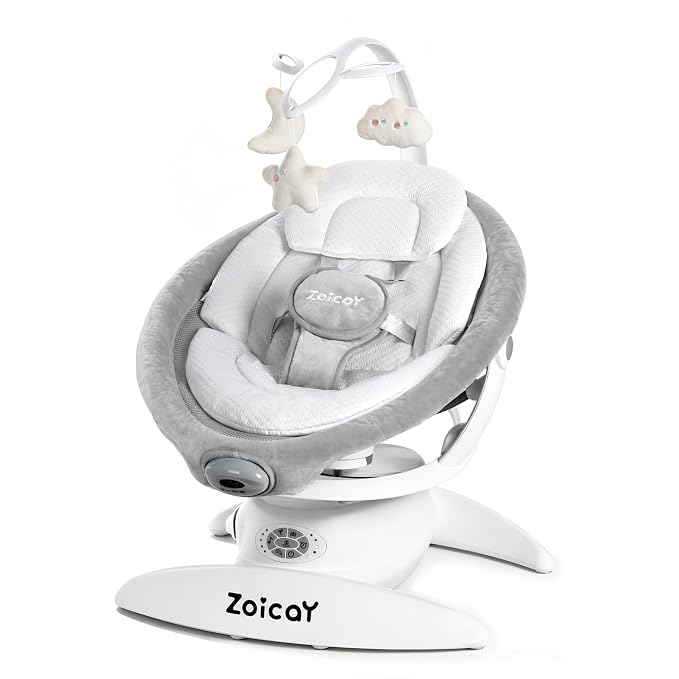 Baby Swing, 3-in-1 Baby Swings for Infants with Motion Detection & Vibration Comfort, 360° Rotating Electric Baby Swings with 5 Speeds & 3 Swing Modes, Infant Swing for Baby with 12 Preset Melodies