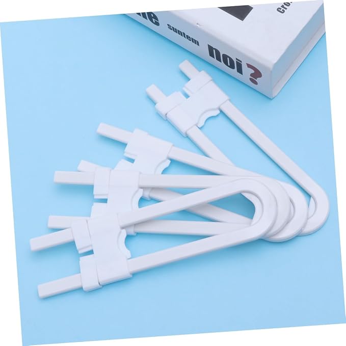 No Tool Required Babyproof Door Locks Child Safety Cabinet Locks U-shaped Drawer Latches for Kitchen Closet and Cabinets Set of 4