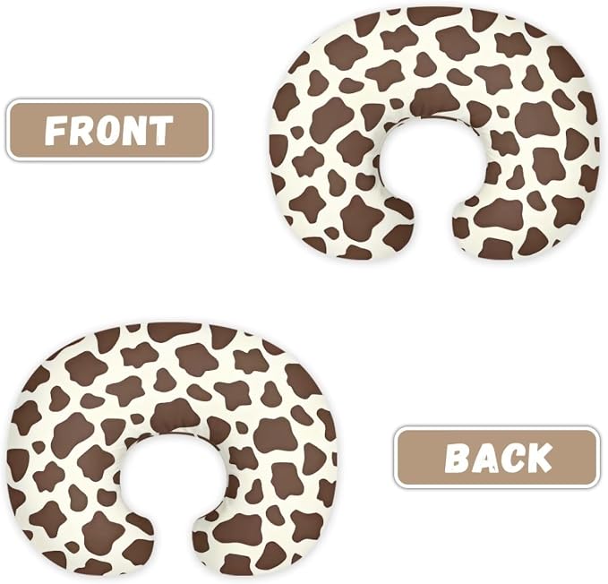 Cow Nursing Pillow and Positioner Detachable Original Breastfeeding Newborn Nursing Pillow Case U-Shaped Head Support Protector Cushion Essentials with Hidden Zipper