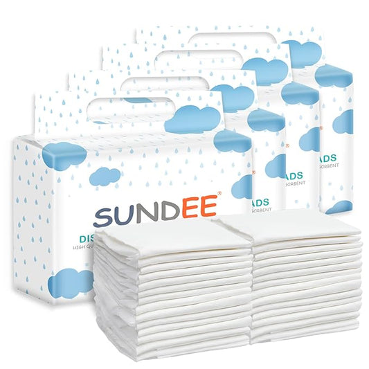 Baby Disposable Changing Pad, 100 Pack Soft Non-Woven Fabric Breathable Waterproof Underpads, Portable Leak-Proof Mattress Protector, Incontinence Bed Pads