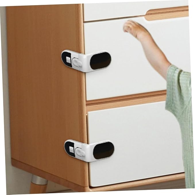 16pcs Childproof Cabinet Locks Safety Latches for Drawers Cupboards Refrigerators Prevent Finger Pinching Keep Boys and Girls