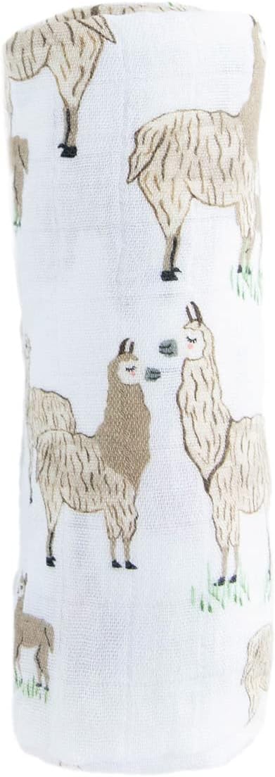 Little Unicorn Premium Cotton Swaddle Baby Blanket | Breathable Fabric | for swaddling, Play, Nursing & More (Llama Llama)
