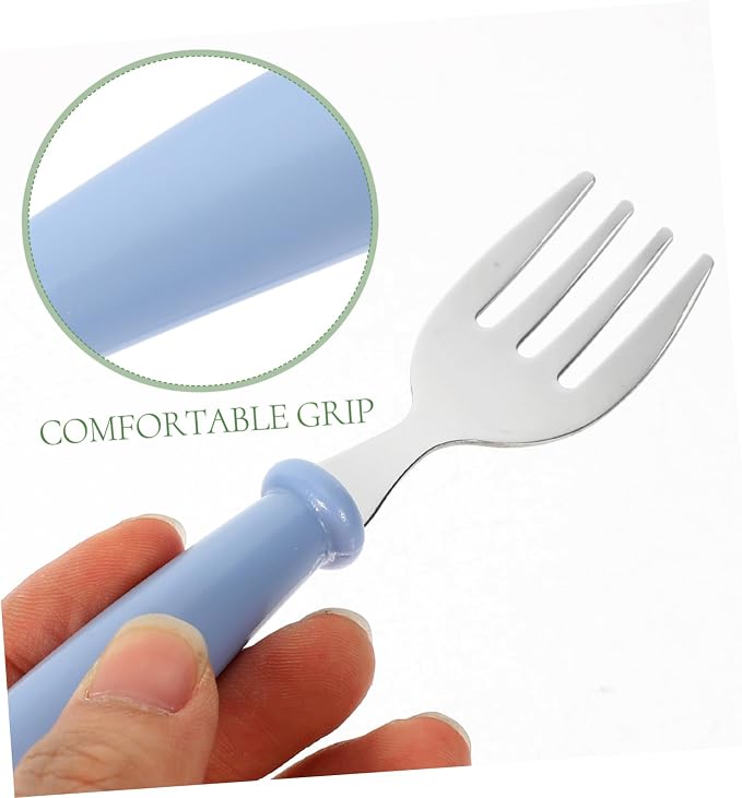 4Pcs Silverware Set Stainless Steel Forks and Spoons for Essentials Non Slip Handles Lightweight Easy to Clean for Home School Use