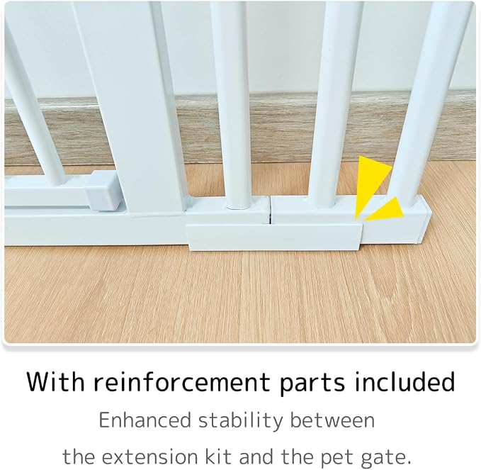 Lumizone Extra Tall Cat Gate Extension Kit 61.02" High Pressure Mounted 12.60" Extra Wide 1.37" Gap No Drilling Tall Pet Gate for Dogs (White, 61.02" H x 12.60" W, Extension)